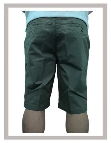 Bermuda corte chino de hombre en verde kaki elástico MASTINO H-685-1