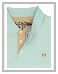 Polo hombre manga corta básico La Española en verde claro 10951 2