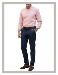 Camisa hombre La Española de oxford en rosa palo Mod-5821 2