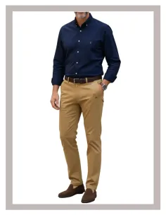 Camisa hombre La Española oxford en azul marino Mod-6132 2