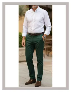 Pantalón hombre chino La Española en verde botella 10494 2