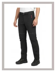 Pantalón hombre KOYOTE Trekking elástico forrado Negro