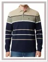 Polo hombre manga larga marino rayas Forestal Mod-720579