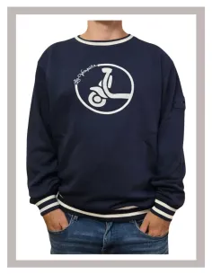 Sudadera hombre cuello caja marino La Vespita 51179