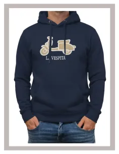 Sudadera hombre capucha marino La Vespita 51180