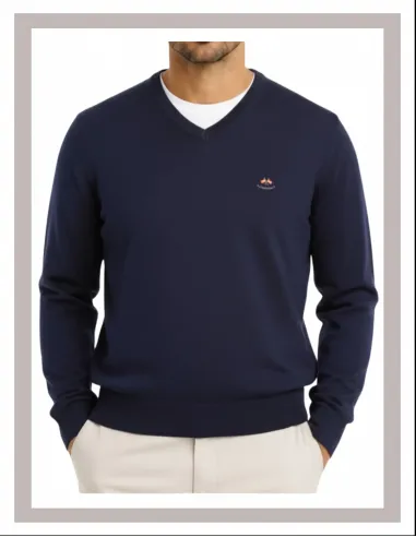 Jersey de hombre pico La Española en azul marino 11003