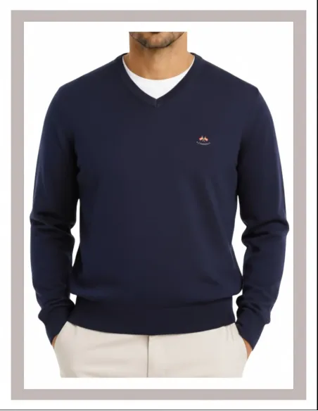 Jersey de hombre pico La Española en azul marino 11003
