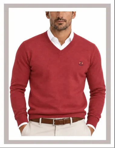 Jersey de hombre pico La Española en rojo 11003