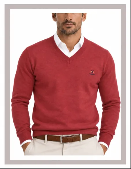 Jersey de hombre pico La Española en rojo 11003