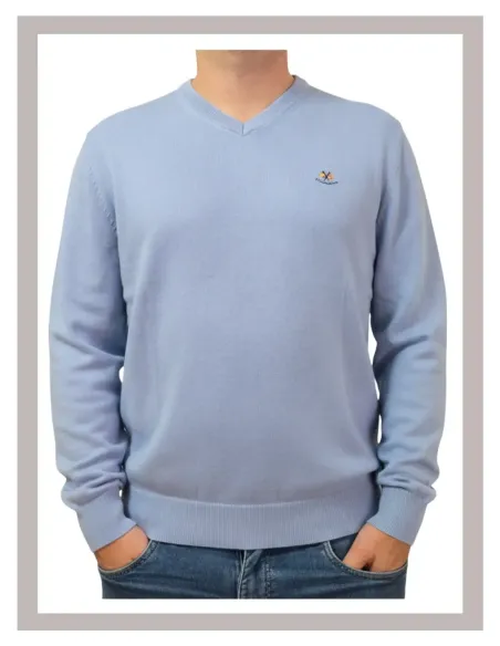 Jersey de hombre pico La Española en azul 11003