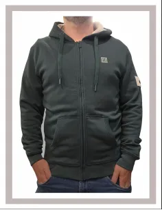 Sudadera hombre cremallera verde botella La Vespita 51175