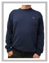 Jersey hombre cuello caja de punto en azul marino La Vespita 51187