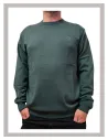 Jersey hombre cuello caja de punto en verde botella La Vespita 51187