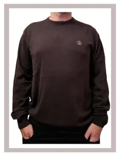 Jersey hombre cuello caja de punto en marrón La Vespita 51187