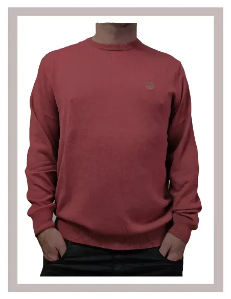 Jersey hombre cuello caja de punto en rojo La Vespita 51187