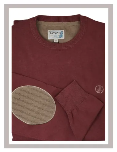 Jersey hombre cuello caja de punto en rojo La Vespita 51187-1