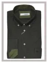 Camisa de hombre manga larga en verde kaki Cítrico 1761