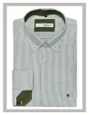 Camisa de hombre manga larga rayas en verde Cítrico 1774