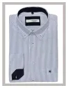 Camisa de hombre manga larga rayas en azul Cítrico 1774