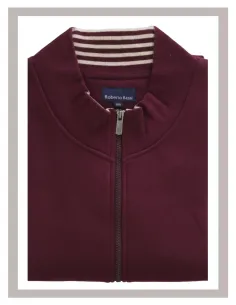 Sudadera con cremallera granate de Roberto Bassi Mod-Maya 2