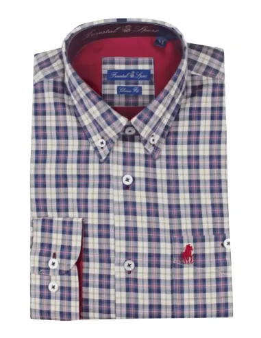 Camisa hombre viella tallas grandes de cuadros de Forestal 900746