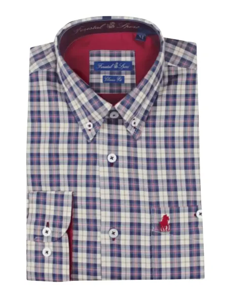Camisa hombre viella tallas grandes de cuadros de Forestal 900746