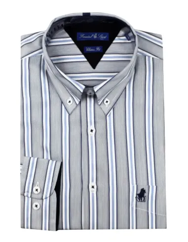 Camisa hombre tallas grandes con rayas azules Forestal 900588