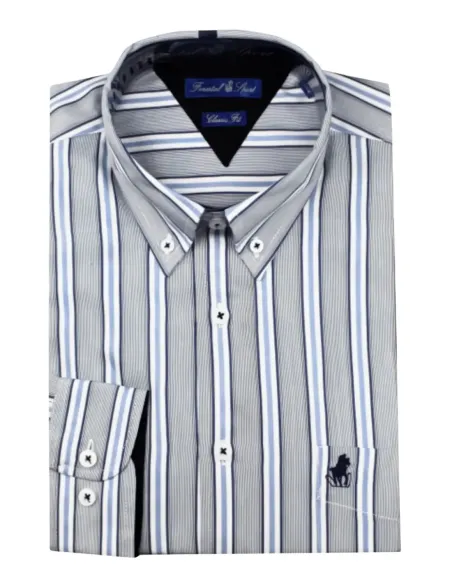 Camisa hombre tallas grandes con rayas azules Forestal 900588
