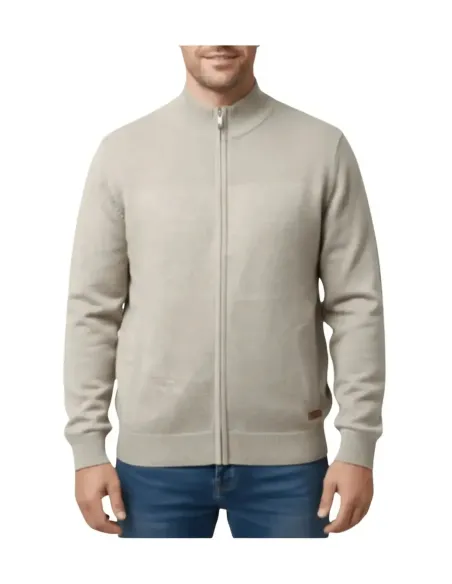 Chaqueta hombre punto de tallas grandes en beige Forestal 350584