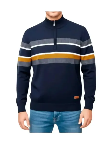 Jersey de hombre media cremallera en marino Forestal 330582