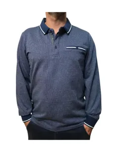 Polo de hombre manga larga en marino Myffles 9742