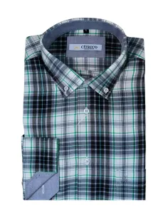 Camisa de hombre manga larga cuadros viella Cítrico 1782
