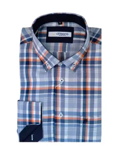 Camisa de hombre manga larga cuadros viella Cítrico 1780
