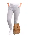 Leggins mujer gris básico de algodón-lycra Strategga 107