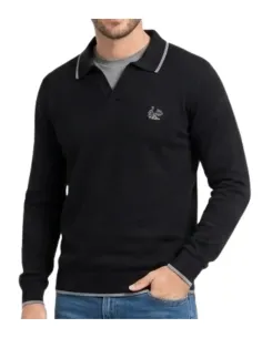 Jersey de hombre cuello polo La Vespita en negro 51052 2