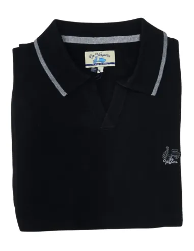 Jersey de hombre cuello polo La Vespita en negro 51052