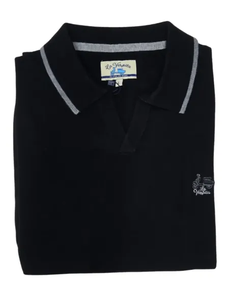 Jersey de hombre cuello polo La Vespita en negro 51052