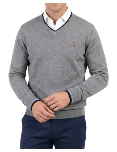 Jersey de hombre pico La Española en gris 10916-1