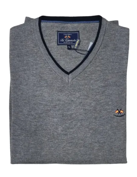 Jersey de hombre pico La Española en gris 10916