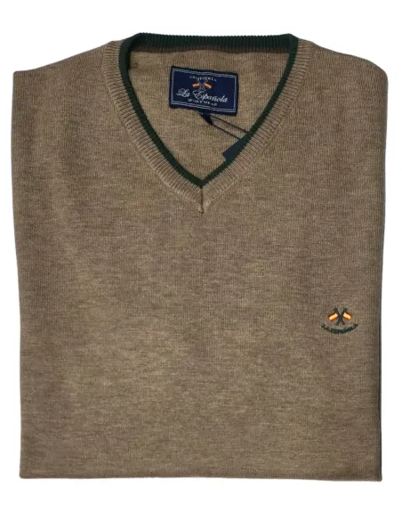 Jersey de hombre pico La Española en camel 10916