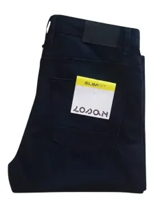 Pantalón vaquero hombre elástico semi pitillo azul oscuro Losan 25004