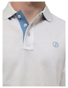 Polo de hombre manga corta básico La Vespita blanco 51107 2