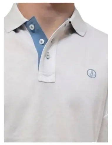 Polo de hombre manga corta básico La Vespita blanco 51107-1