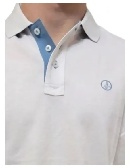Polo de hombre manga corta básico La Vespita blanco 51107-1