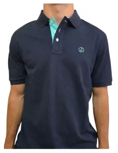 Polo de hombre manga corta básico La Vespita marino 51107