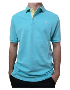 Polo de hombre manga corta básico La Vespita turquesa 51107