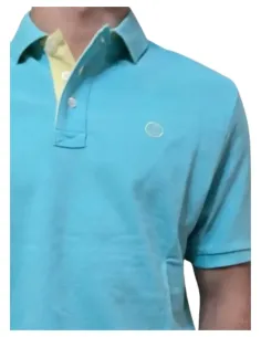 Polo de hombre manga corta básico La Vespita turquesa 51107 2