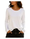Camiseta mujer blanca básica de manga larga Strategga