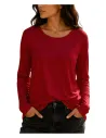 Camiseta mujer en rojo básica de manga larga Strategga