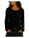 Camiseta mujer negra básica de manga larga Strategga